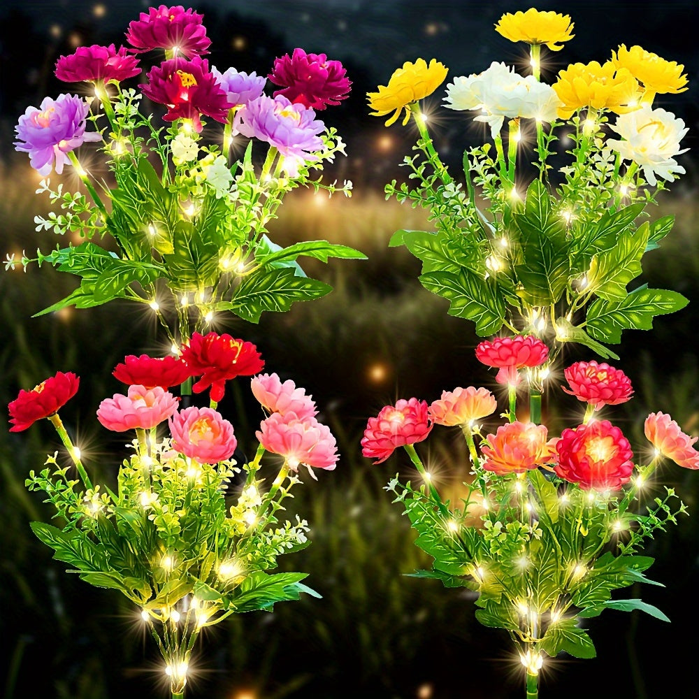 Five-Piece Solar Garden Light, Simulated Snow Lotus Glow, Outdoor Waterproof Flower Light, Outdoor Ambient Light, Suitable for Decorating Lawn, Garden, Path, Courtyard, Warm and Romantic Holiday Gift.