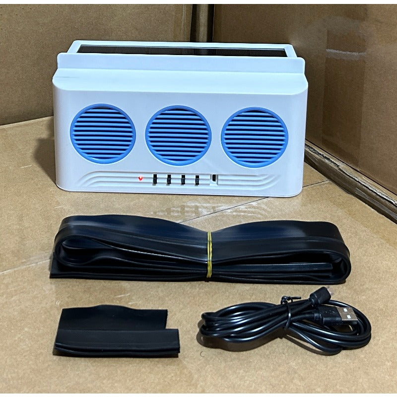 Solar Powered Exhaust Fan with Built-in 1200mAh Solar Battery, Car Interior Heat Dissipation, Ventilation and Air Purification