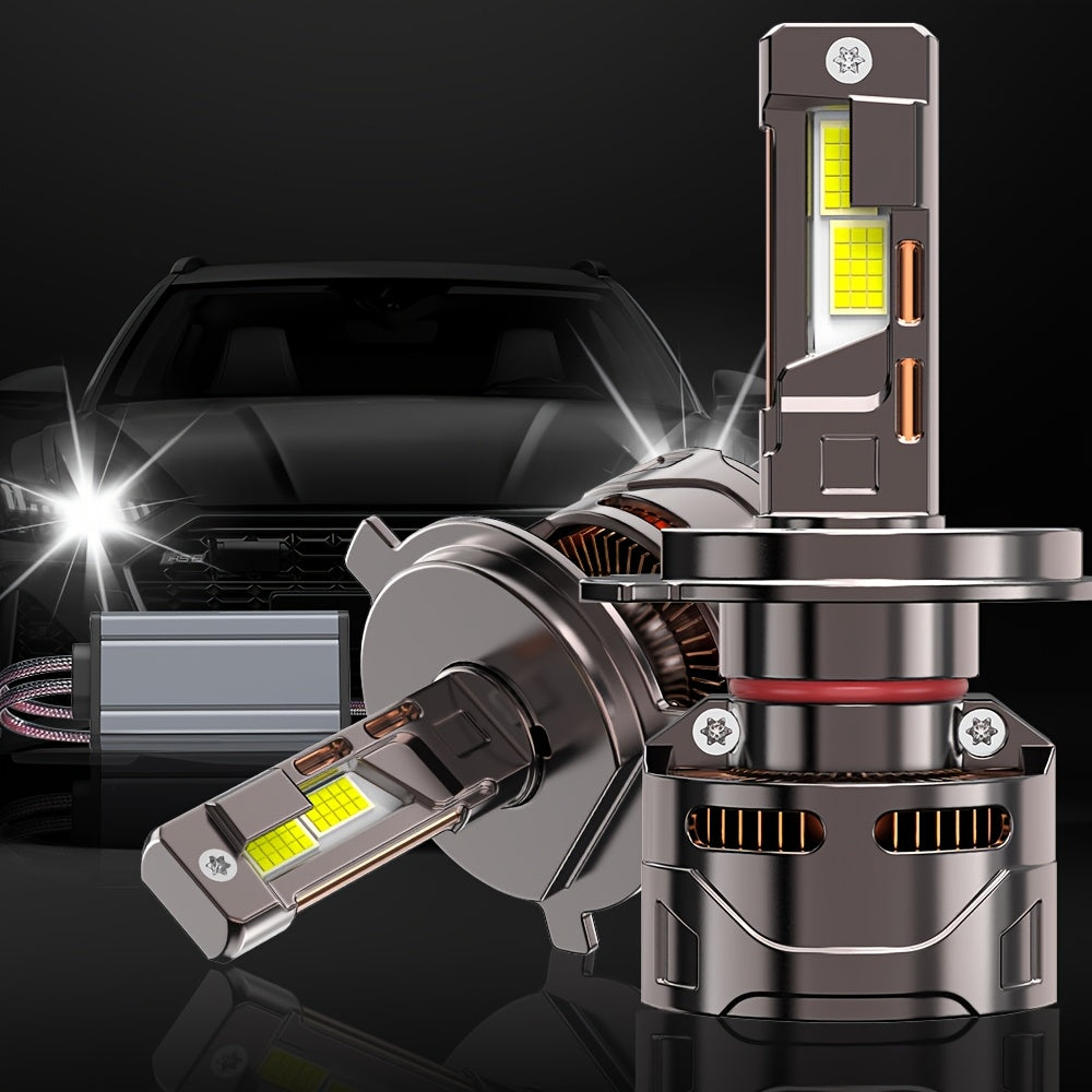 2-Pack, H4/9003/HB2 H7/H18 9005/HB3 9006/HB4 H11 H1 9012/HIR2 Headlight LED Car Headlights, Super Bright, Canbus External Driver, High Lumen Bulbs 58000LM, Lifespan Up to 60,000 Hours, Fast Cooling Fan, QY030, No Battery Included