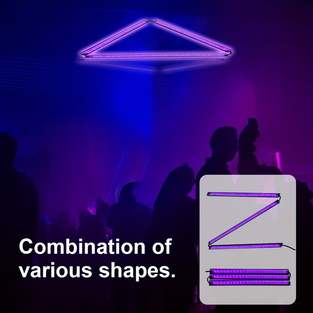 Splicing black light strip, UV black light tube, UV fluorescent light, DIY splicing light, suitable for gaming room ambiance light, Halloween, Thanksgiving, Christmas parties, disco, birthday, fluorescent posters, body painting, event scene lighting