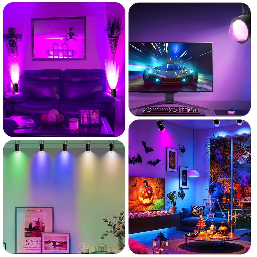 Indoor RGB Spotlight, Multi-Color Changing Wall Light, Mini Spotlight, Dimmable Color Changing LED Plant Spot Light, Art Decorative Light