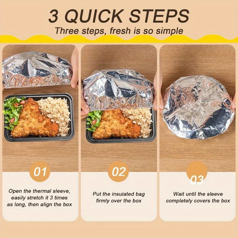 Reusable Elastic Aluminum Foil Food Cover, Food Grade Heat Preservation Fresh Cover, Microwave & Refrigerator Safe Kitchen Food Storage Keeping Fresh Essential