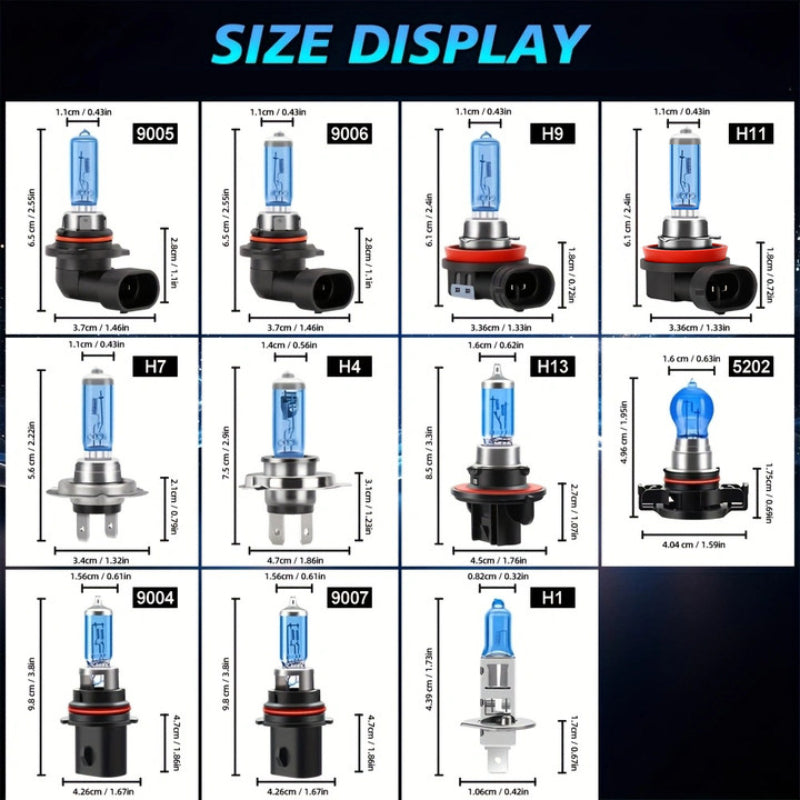 4只装LED汽车大灯，明亮即插即用6000K白光，适配9005/9006/H7/H1/H4/H11接口，总光通量58600流明，远近光一体雾灯，快速散热，360°光束角度，超亮聚光灯，亮度提升750%