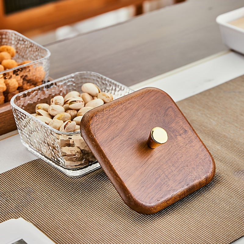 1 Set Japanese Walnut Wood Fruit Bowl, Fruit Platter, Snack Tray, Perfect for Living Room, Family Holidays, Wedding Parties, Birthdays, Christmas & Halloween