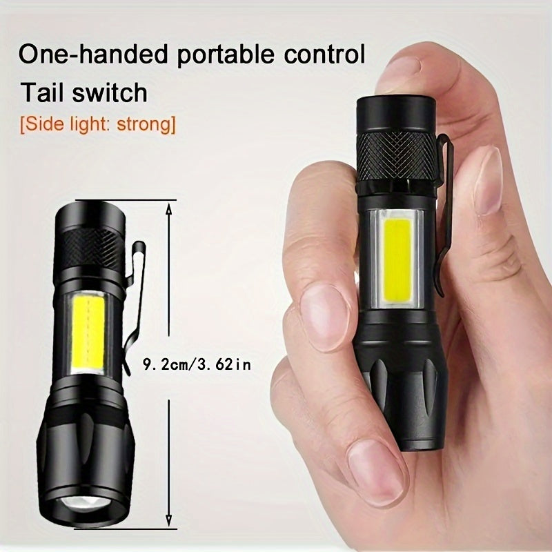 High Power LED Flashlight, Rechargeable Mini Flashlight with Magnetic Base, Self-Defense Light, 5 Lighting Modes, Bright Outdoor Emergency Flashlight, Camping Gear, Compact Pocket Light, High Lumen Multi-Mode Light for Outdoor Enthusiasts