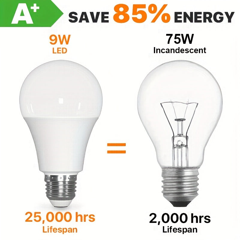 6-pack LED bulb A19 E26 9W 900lm 3000K 5000K 6500K