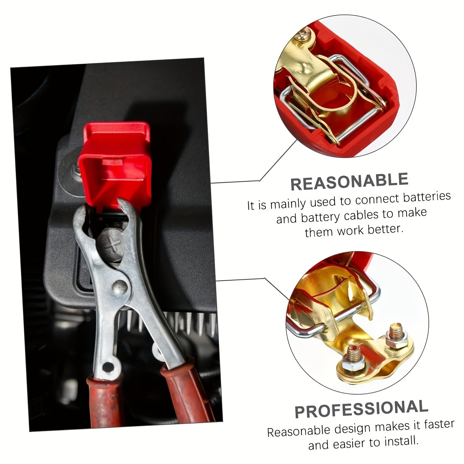 Quick Release Battery Terminal, Battery Clamp, Battery Post with Protective Cover