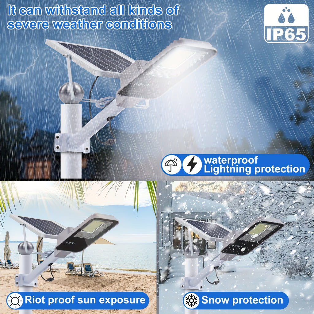 4/2/1 Pack Solar Outdoor Street Light, 4-Level Adjustable Brightness Commercial Lighting, Large PV Panel LED Beads, Long-Lasting Illumination, Waterproof Design for Rain, Snow, and Cloudy Days, Timer 3/5/8 Hours