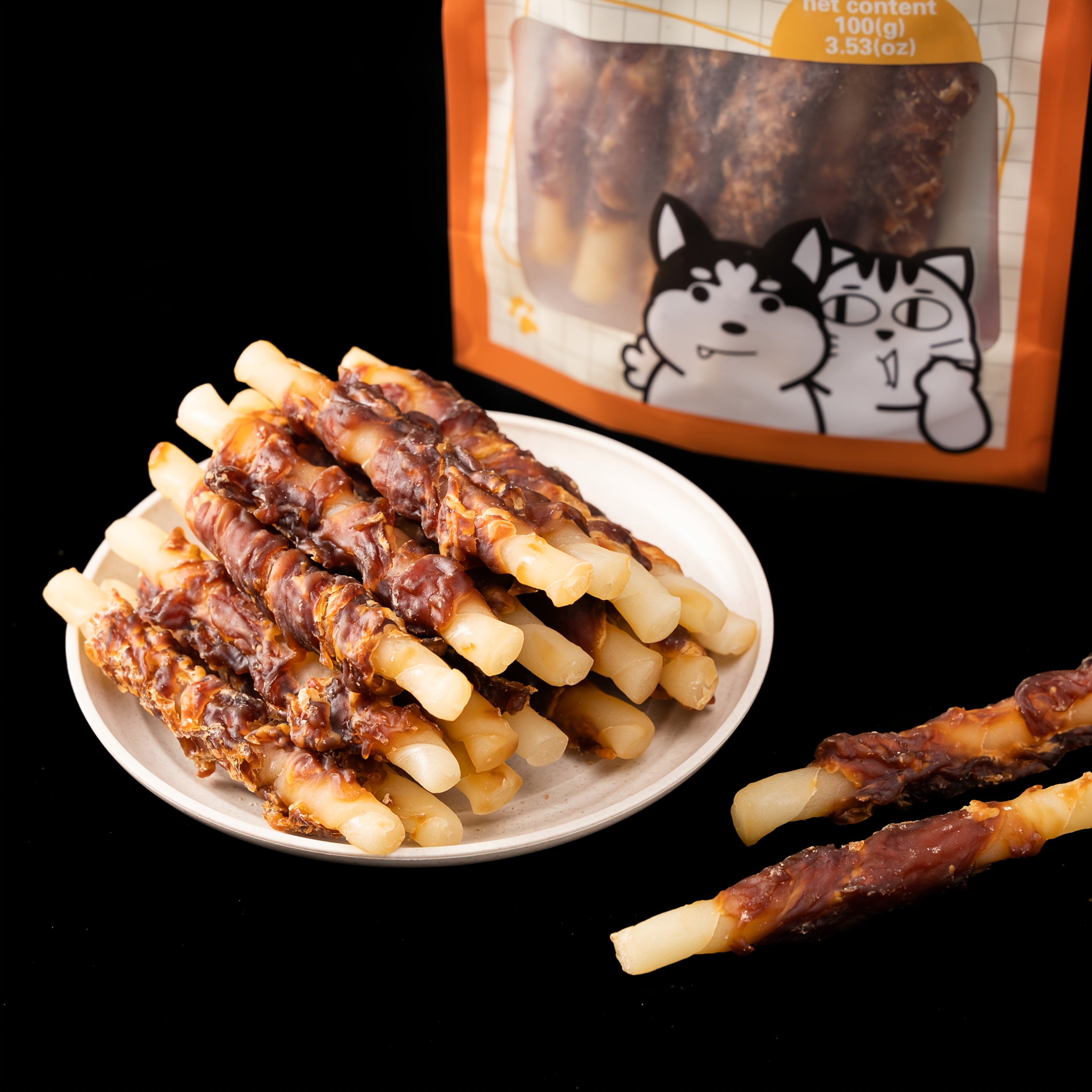 天然風乾雞肉乾，適合小型、中型及大型犬——高蛋白狗零食，持久訓練獎勵，易消化，幼犬及寵物健康零食，雞肉獎勵款