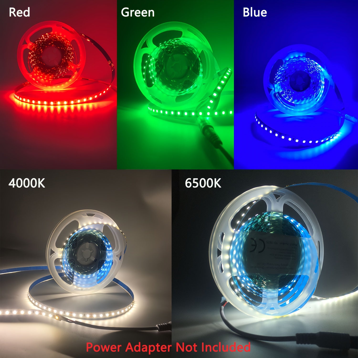 5M/16.4ft DC12V 600颗灯珠, 8mm宽 LED胶带灯自粘可裁剪高亮LED灯带，用于室内卧室客厅吊顶氛围灯带，生日圣诞派对装饰灯带, 家居厨房橱柜灯照明,舞台,商场,酒店,办公室柜下灯照明(无电源适配器)