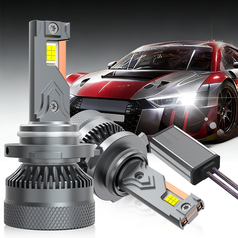 2-Pack - H11/H7/H4/H1, 9005/9006/9012 LED Headlight Combo Bulbs | High/Low Beam Integrated, 6500K Super White High Brightness, 40000 Lumens, Universal Car Headlight, No Battery Needed