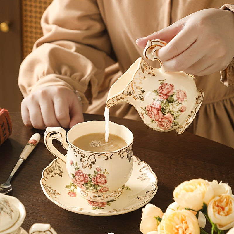 22-Piece Vintage Gold Rim Afternoon Tea Gift Set – Premium Choice for Graduation Season & Tea Enthusiasts – European Artisan Craftsmanship