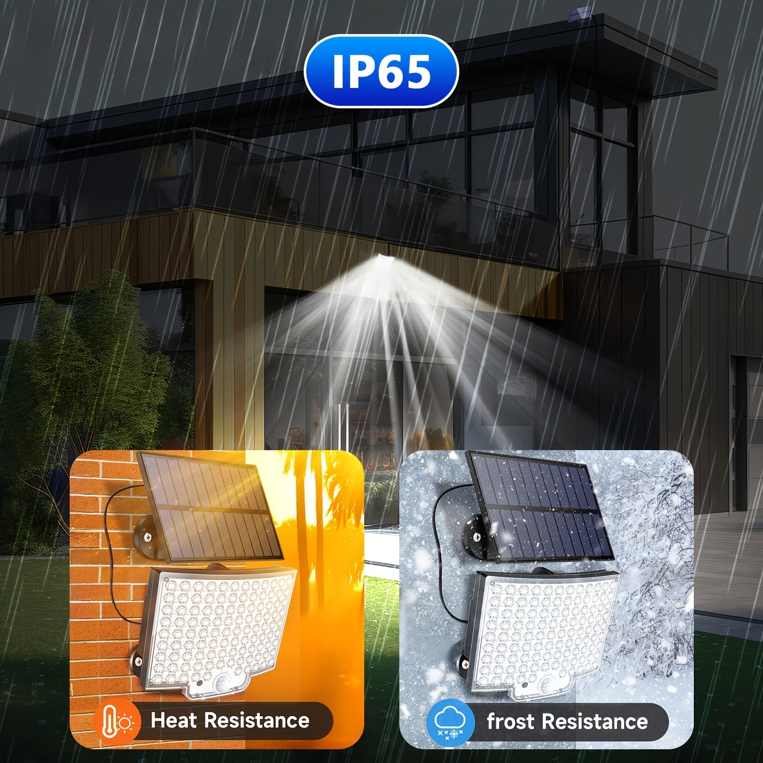 1 Pack Solar Outdoor Sensor Light, Powered by Separate Battery Panel, 106 Super Bright LED Beads, PIR Motion Sensor Lighting, IP65 Protection Rating, Perfect for Courtyard, Garage, Garden, Patio as Wall Light or Street Light