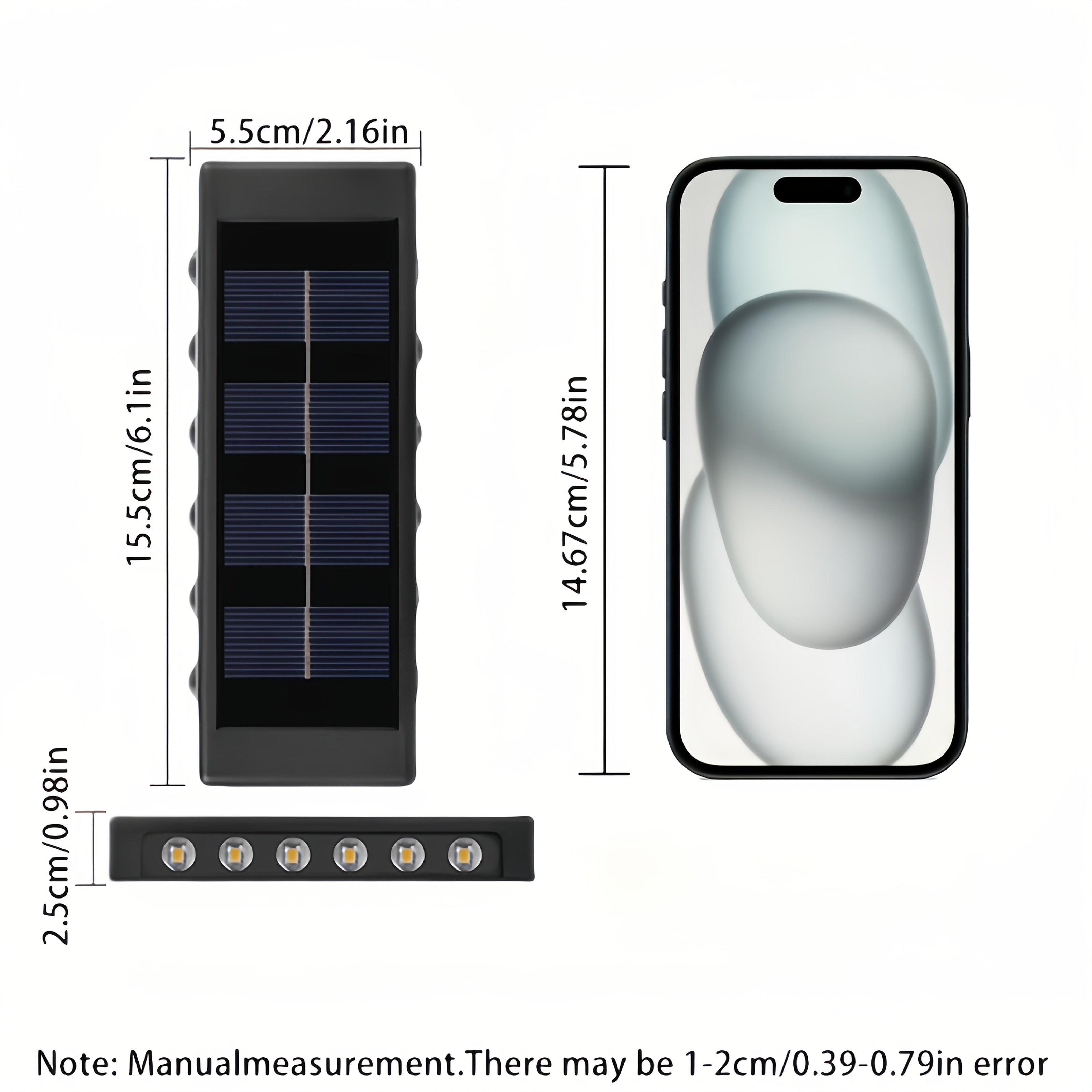 Set of 4 Solar Outdoor Garden Lights! Equipped with 12/16 LED Lights, Two-Way Wall Illumination, IP44 Rating, Easy Installation! Made of Durable Plastic, Perfect for Illuminating Outdoor Paths in Your Garden, Pathway Light, Solar Design