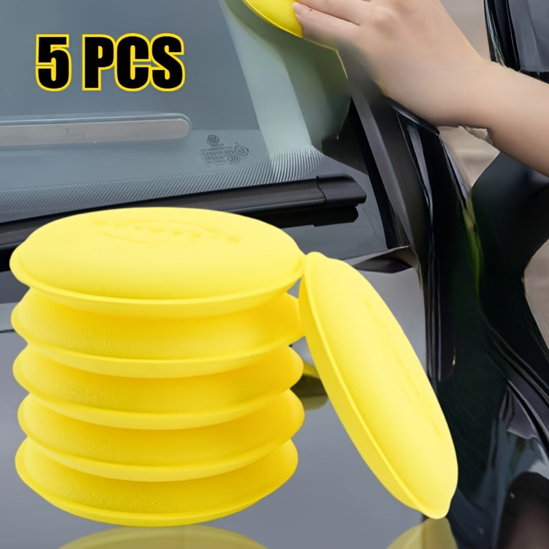 Car Polishing Sponge Pad Soft Foam Applicator Pad Round Wax Applicator Pad Sponge Vehicle Polishing Pad Car Cleaning Pad Car Glass Cleaning Sponge