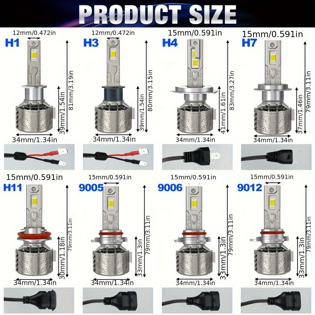 Xstorm 2Pcs 130W High Power H4 H7 H11 Super Bright LED Car Lights 40000Lm H1 H3 9005 HB3 9006 HB4 CPS Chip Car Fog Light Canbus Light 9012 Hir2 Car Light