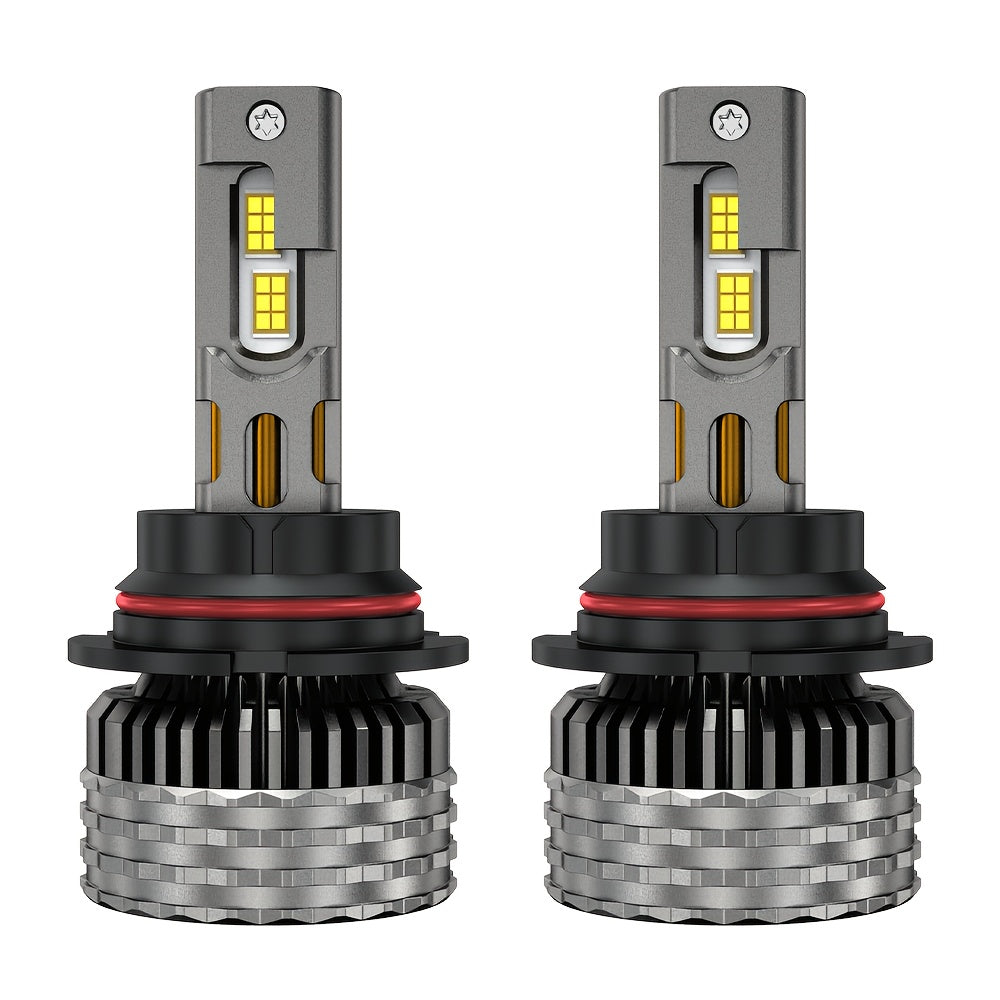 2-Pack H4 H7 LED Car Headlight Bulbs, Canbus Compatible, Including H11, H1, H3, HB3 9005, HB4 9006, 9012, Hir2 9007, and H13. Features 4 Copper Tubes, Emits 6000K White Light, for 12V Vehicles, No Battery Included
