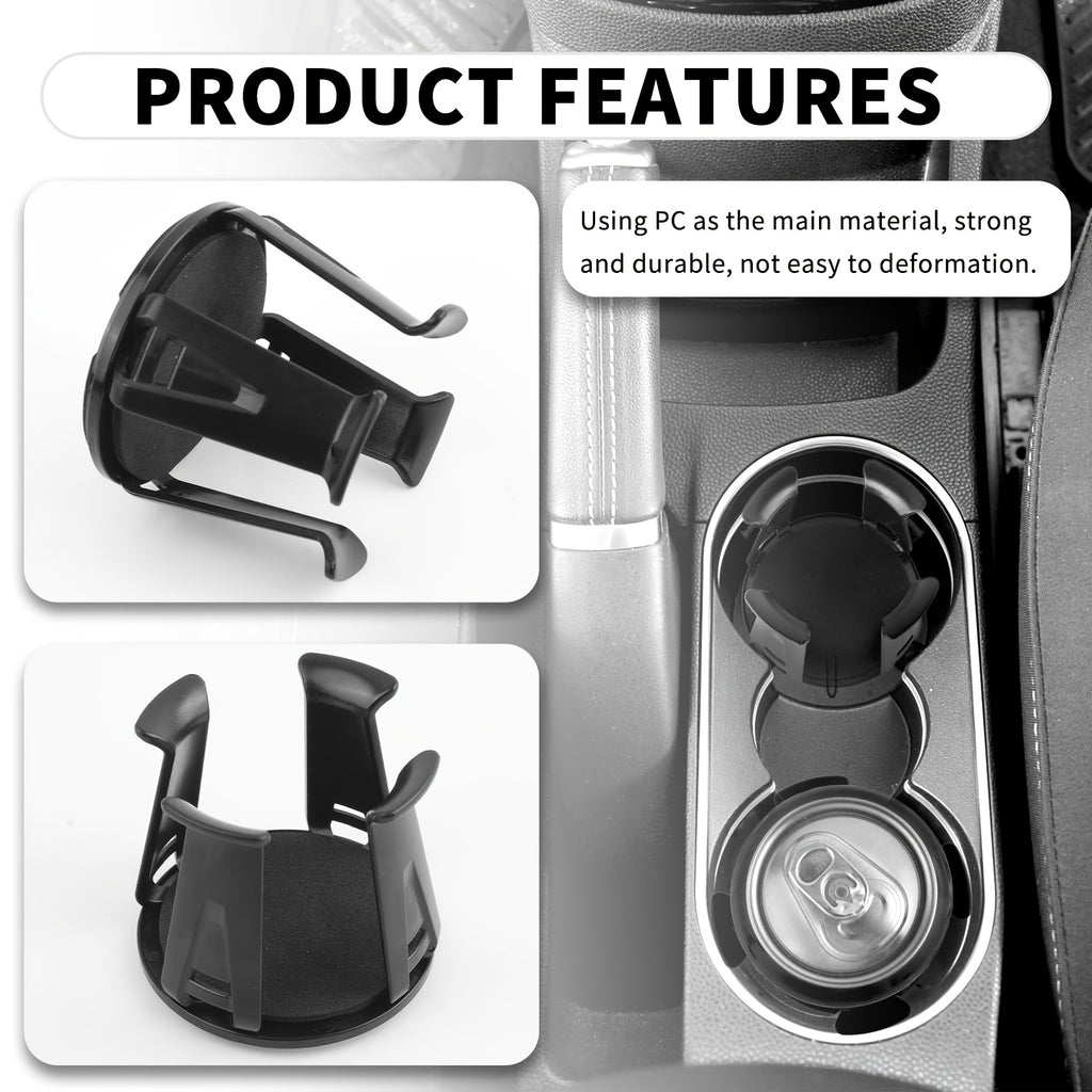 1/2 Pack Car Cup Holder Adapter, 2026 Upgraded Car Cup Holder Adapter with Self-Adjusting Clamping Arms, Built-in Adhesive for Securing Cups and Drinks, Essential Car Cup Holder Adapter