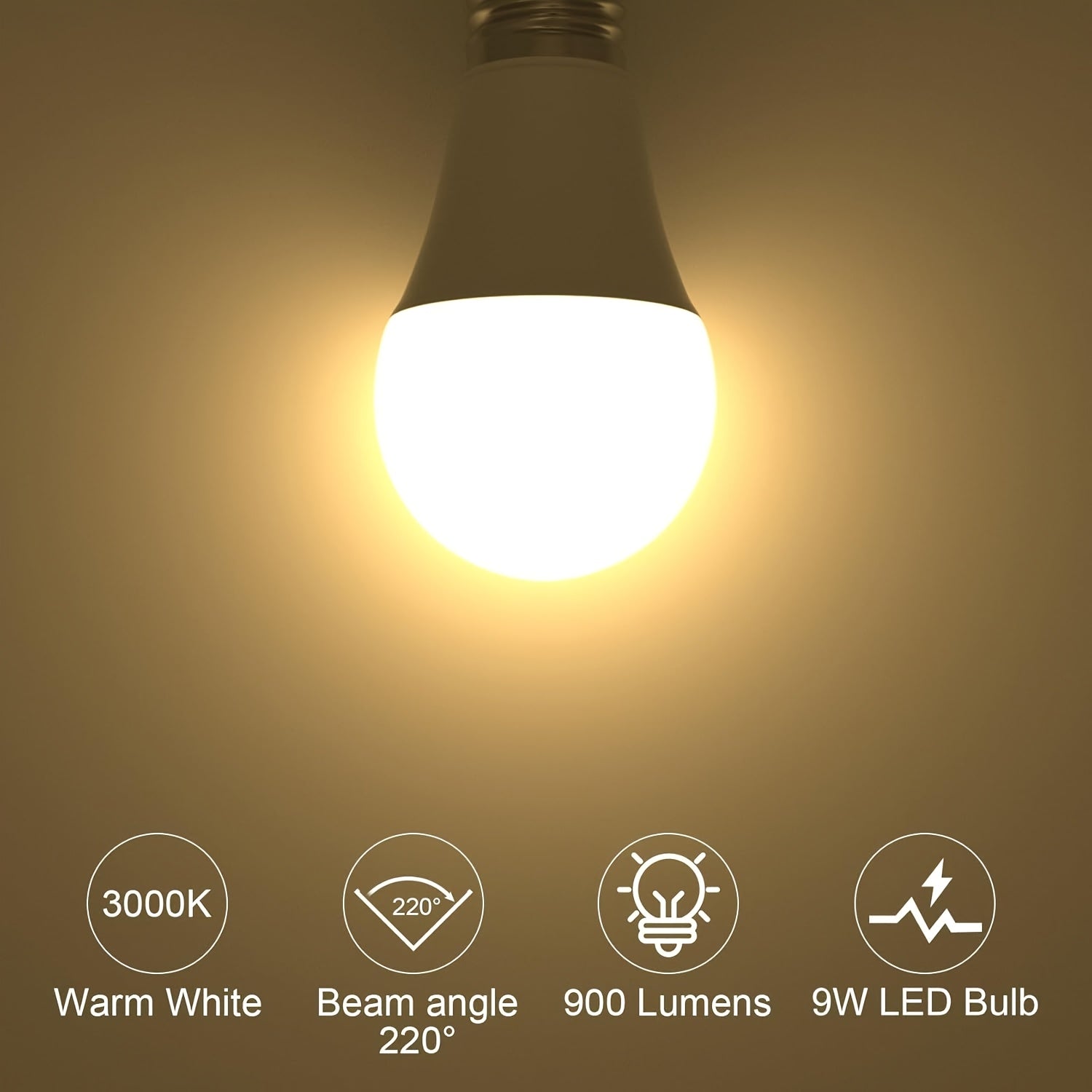 6-pack E26 LED bulb 9W 900 lumens A19 LED bulb 3000K warm white 5000K daylight white 6500K cool white suitable for bedroom living room lighting fixtures non-dimmable