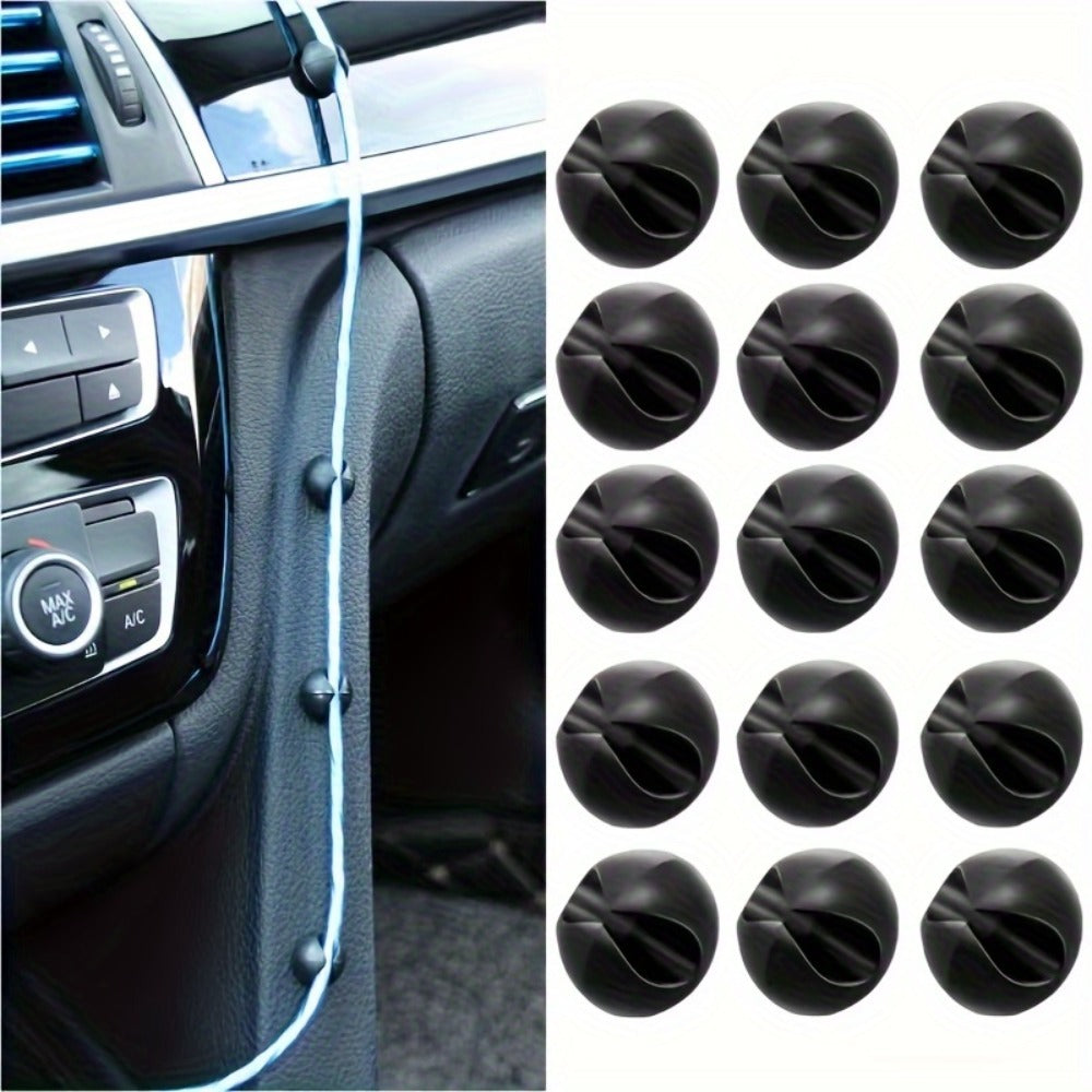 20-Pack Dashboard Wire Organizer Clips | Plastic Cable Manager for Headphone & Charging Cords, Universal Car Interior Accessory