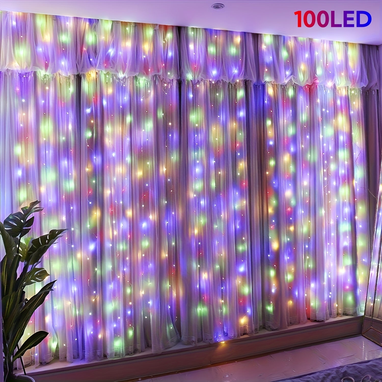Ledoor 提供一套窗帘灯，包含 100、200 或 300 个 LED，适用于卧室。这些暖光灯有 3.3、6.5 或 9.8 英尺 x 9.8 英尺的尺寸可选。它们具有 8 种不同的照明模式，并包括一个遥控器。这些 USB 供电灯具。