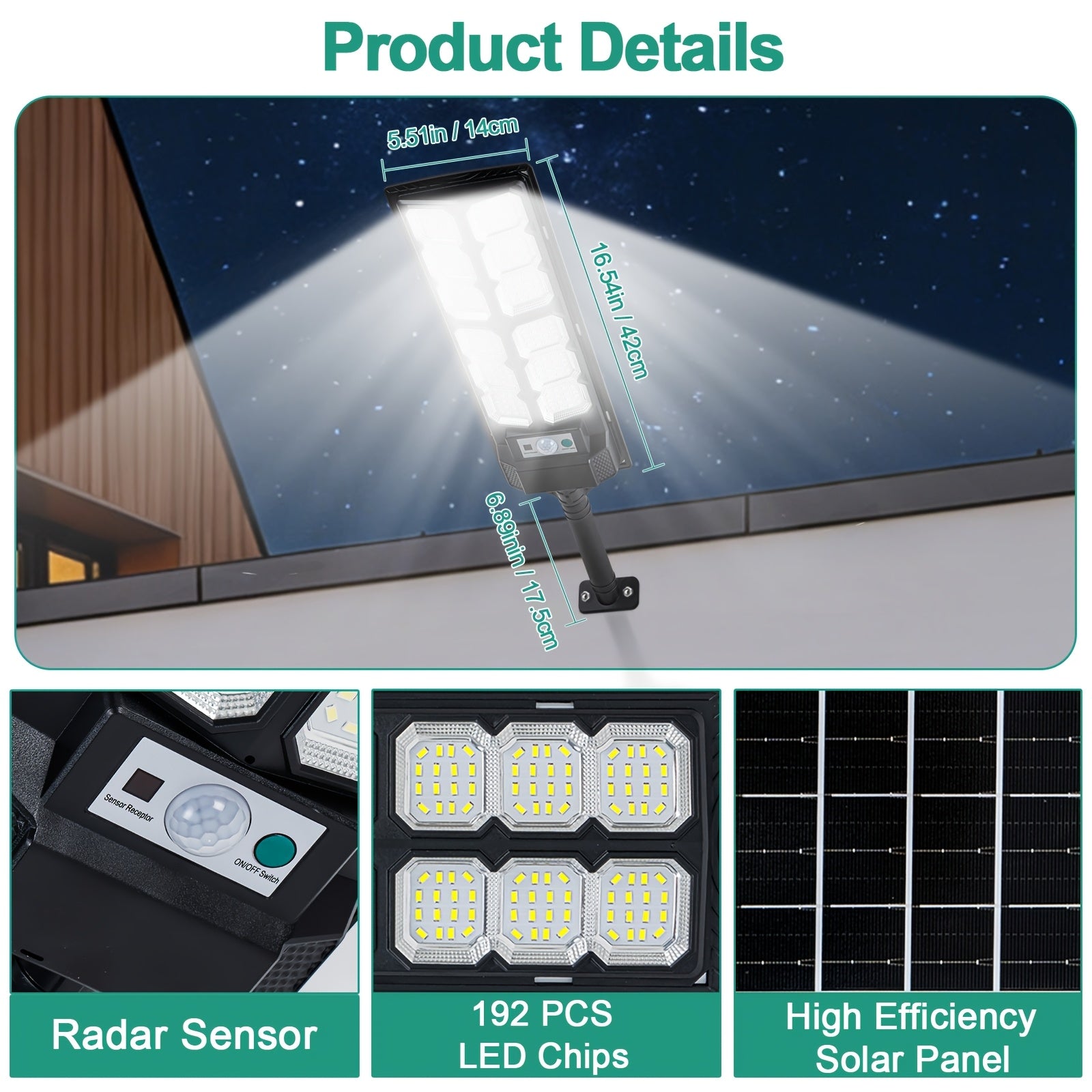 1/2-Piece Outdoor Solar Light, IPX7 Waterproof LED Floodlight, Motion Sensor Solar Light with Remote Control, Dusk to Dawn Wall Light Suitable for Farmhouse, Park, Backyard and Landscape Decoration