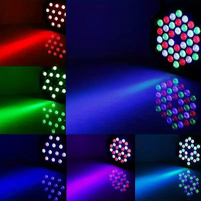 1 stage spotlight, Par light, 36 LEDs, RGB LED Par light party light, LED stage light, sound-activated color-changing Par light, DJ Par light for events, weddings, dance parties, wedding performances