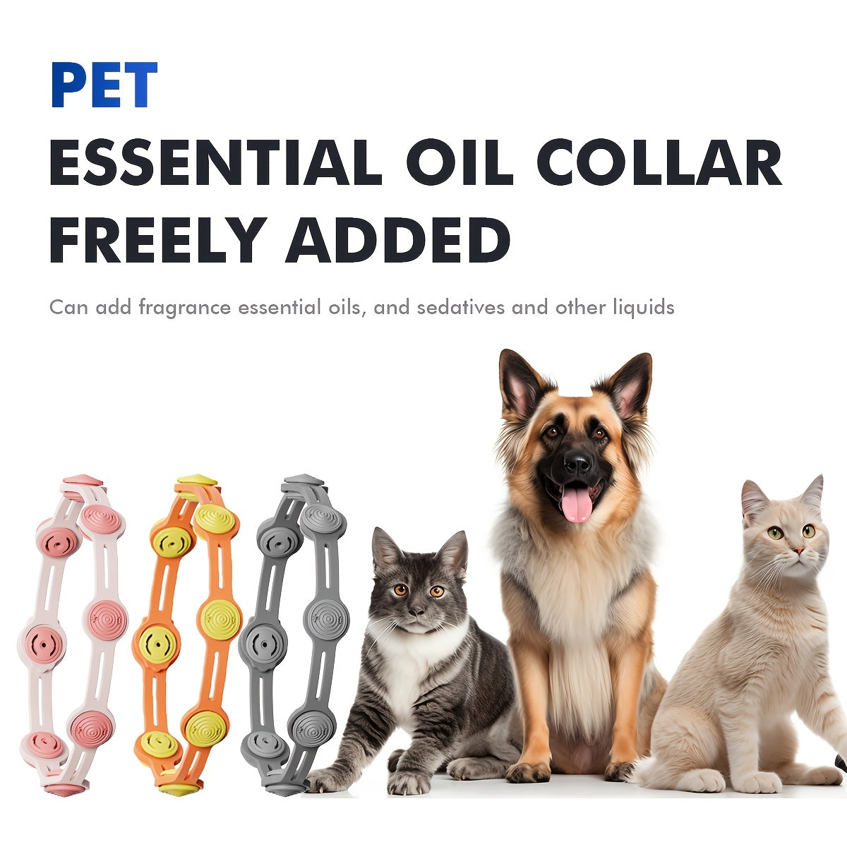猫狗用三档可调节项圈，宠物项圈（可用于驱虫用途，本产品只包含项圈和针筒，驱虫药需客户自购）
