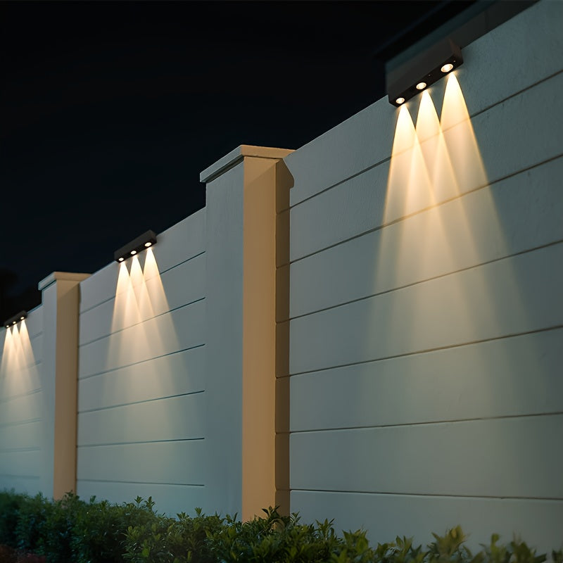 Modern Outdoor Solar Wall Washer Light, Fence Garden Courtyard Warm White LED Solar Light, Suitable for Home and Garden Walls