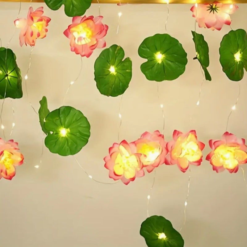 Lotus-Shaped Solar String Light, Outdoor LED Pond Light, Floating Pool and Garden Decoration, IP65 Rating, Valentine's Day and Wedding Holiday Decoration