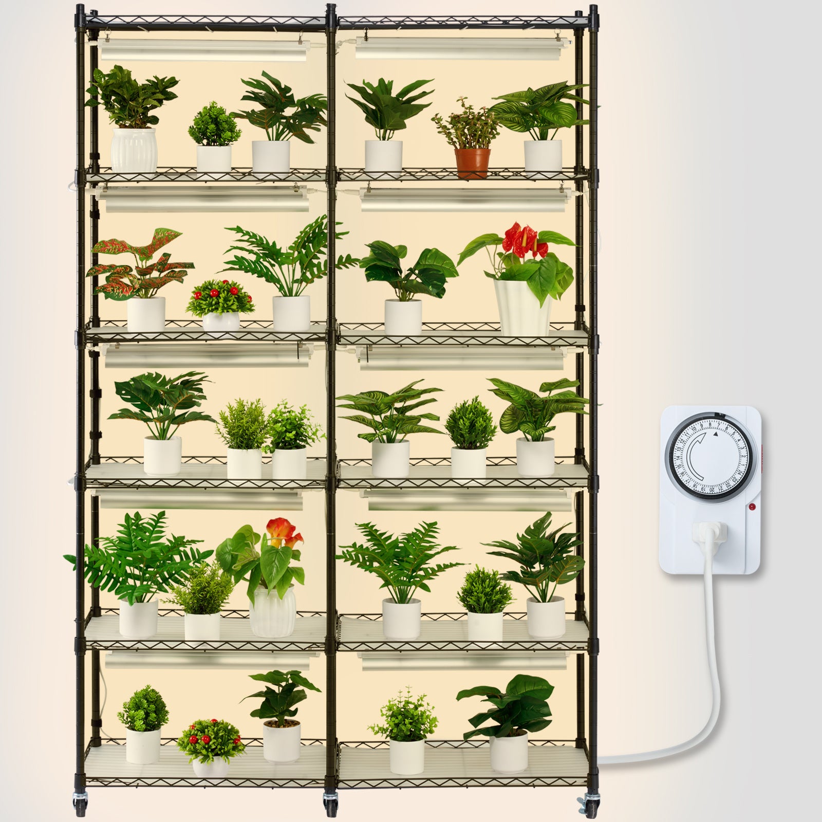 VEVOR Plant Stand with Grow Light, 6-Tier 180cm 120cm / 180cm 90cm 59.1"/70.9" Indoor Plant Grow Rack