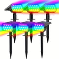 6-Piece Solar Courtyard Light IP65 Protection Rating 7 Lighting Modes RGB Color Changing Solar Landscape Spotlight 13 LED Warm White Light Garden Light – Perfect Choice for Halloween Christmas Decoration