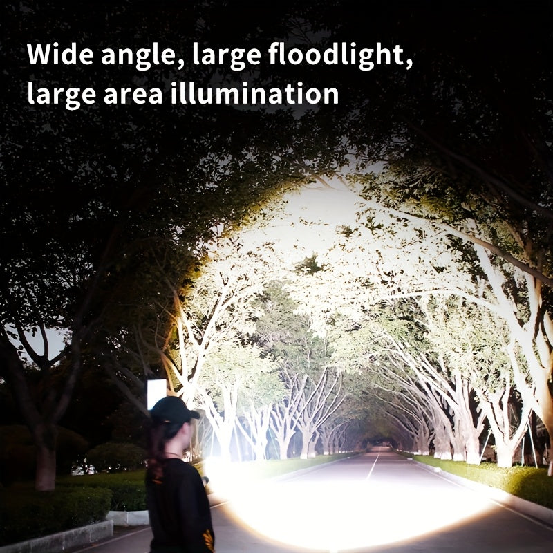 SKYFIRE LED Flashlight Up to 1500 Lumen Ultra Bright Rechargeable Tactical Flashlight Illuminates Up to 800 Meters Adjustable Focus Lens Ignition Function 5 Optional Modes