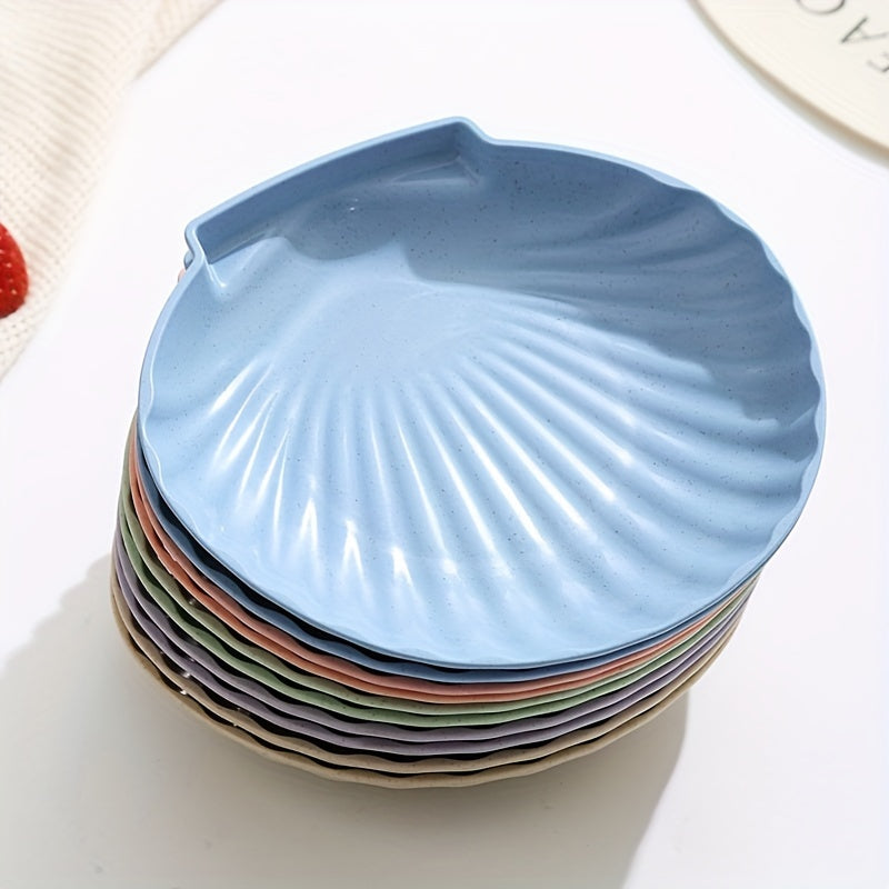 1Pc, 5Pcs, Shell-Shaped Dish, 6-Inch Small Plate, Dessert & Cake Plate, Lunch & Dinner Plate – Perfect for Kitchen, Family Gatherings, School Events, Company Group Meals, Restaurants (Multiple Colors Available)