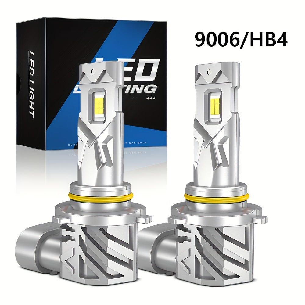2 Upgraded Car LED 9005 HB3 9006 HB4 H11 H8 H9 LED Headlight Bulbs 6500K Super Bright 12V 18000 Lumens Plug-and-Play Mini Size Driving Fog Light