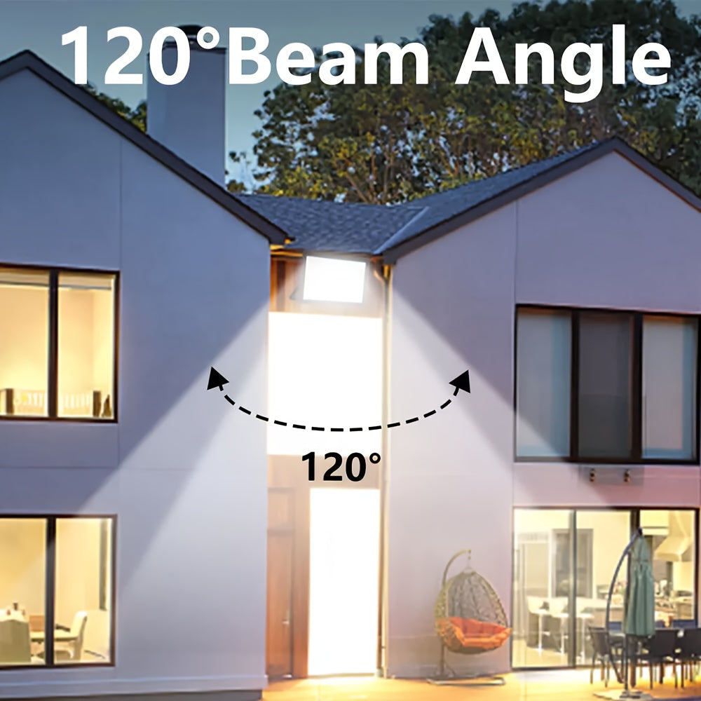 4-pack 100W LED floodlight waterproof outdoor safety lighting wall-mounted metal and glass external work light, with mounting hardware, compatible detachable cord connection luminaire