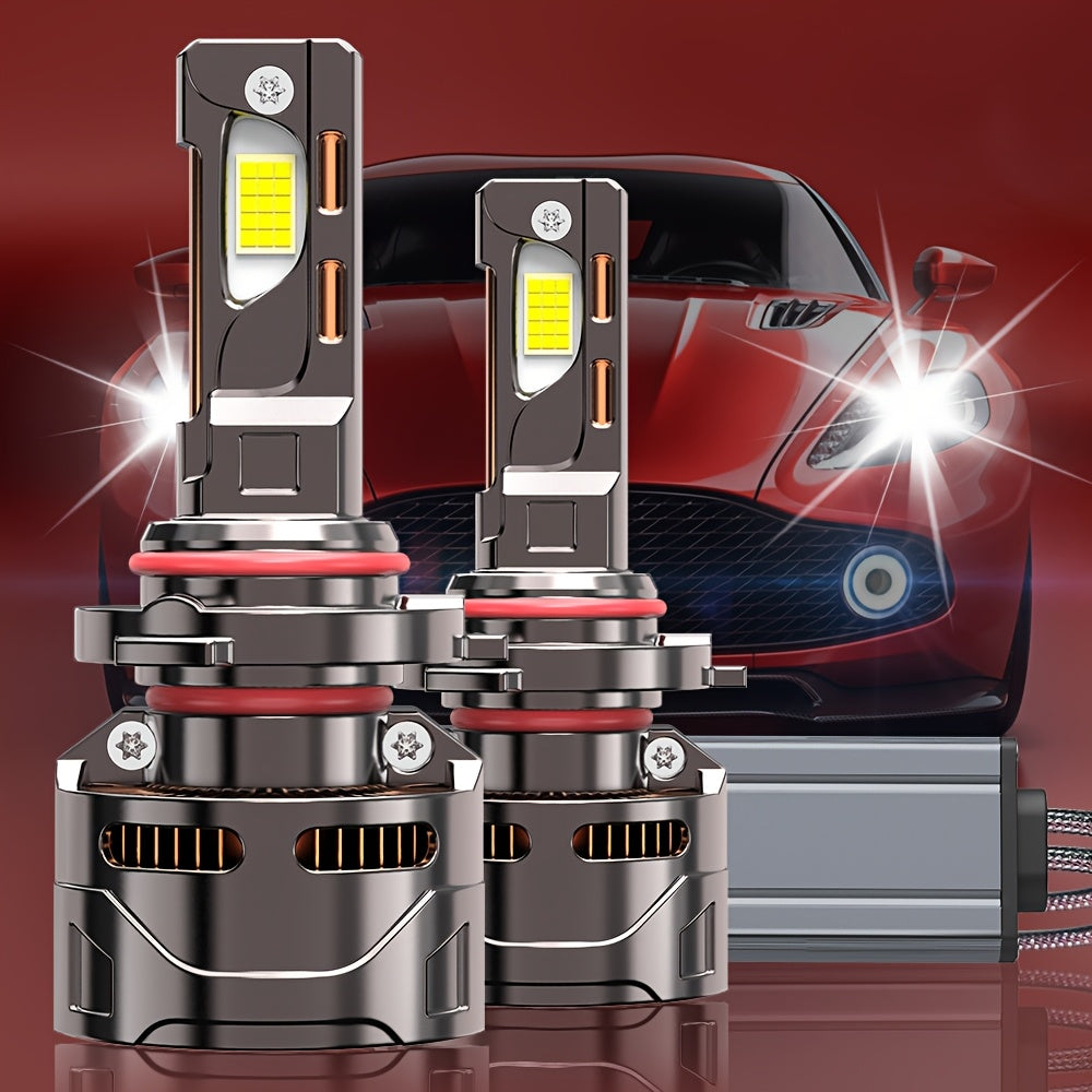 2-Pack 59800 Lumens LED Car Headlights High Power 360W High/Low Beam 7500K LED Bulbs H1 H4 H7 H11 9005 9006 9012 12V/24V 360° Beam Angle 950% Brightness Increase Fits Most Car Models No Battery Included QY029