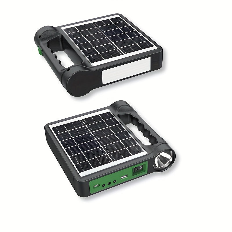 1 件便携式 6V 可充电太阳能电池板储能发电机系统 USB 充电器带灯照明家用太阳能系统套件