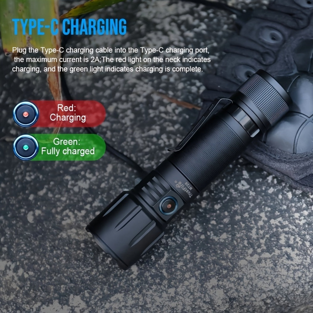 TrustFire MT26 Rechargeable LED Flashlight 3300 Lumen High Brightness Shockproof Work Light Type-C Charging for Disaster Prevention Camping Hiking Power Outage Emergency