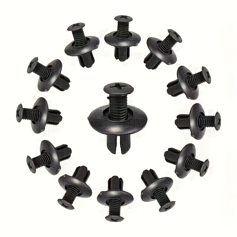 Automotive Fastener Clips – Fender Rivet Retainers, Bumper Trim Accessories, Durable Plastic Push-Type Expansion Rivets. Compatible with Ford Focus, Kia, Nissan, Big Ben & Most Vehicles, Auto Repair Parts