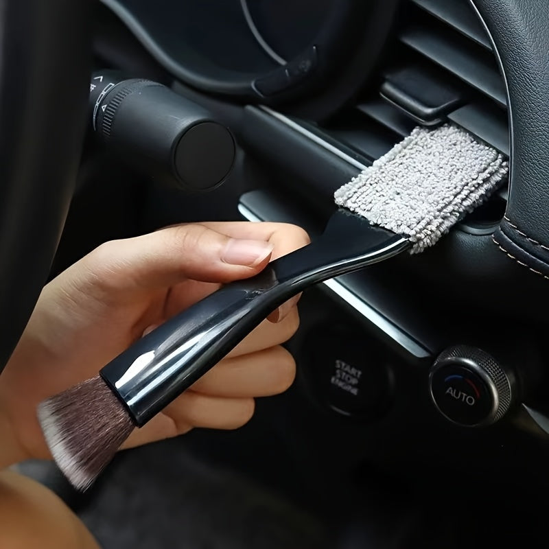 Car Interior Detailing Brush – Soft Bristle Cleaning Tool for Dashboard, Vents & Crevices – No Battery Required, Plastic Dust Brush for Auto Detailing, Vehicle Interior Cleaner | Stylish Handle Brush | Plastic Bristle Brush, Car Accessory
