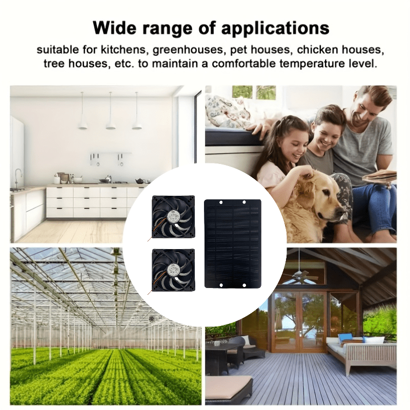 Solar Panel Dual Fan Combo, Light Energy Driven Efficient Heat Dissipation, Suitable for Outdoor, Car and Other Scenes, Create a Comfortable Cooling Experience