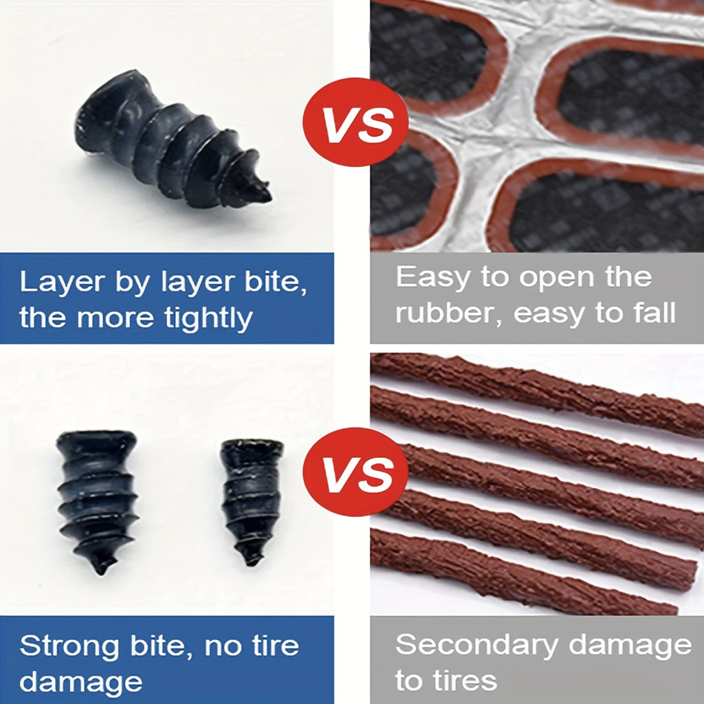 Tire Repair Rubber Nails, Rubber Screws for Patching Motorcycle and Bicycle Tires