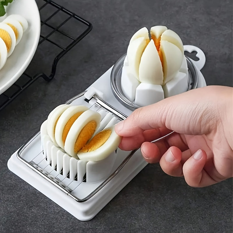 1PC Household Multifunctional Egg Slicer, 2-in-1 Egg Cutter Divider Dicer Slicer for Hard Boiled Eggs, Kitchen Gadget