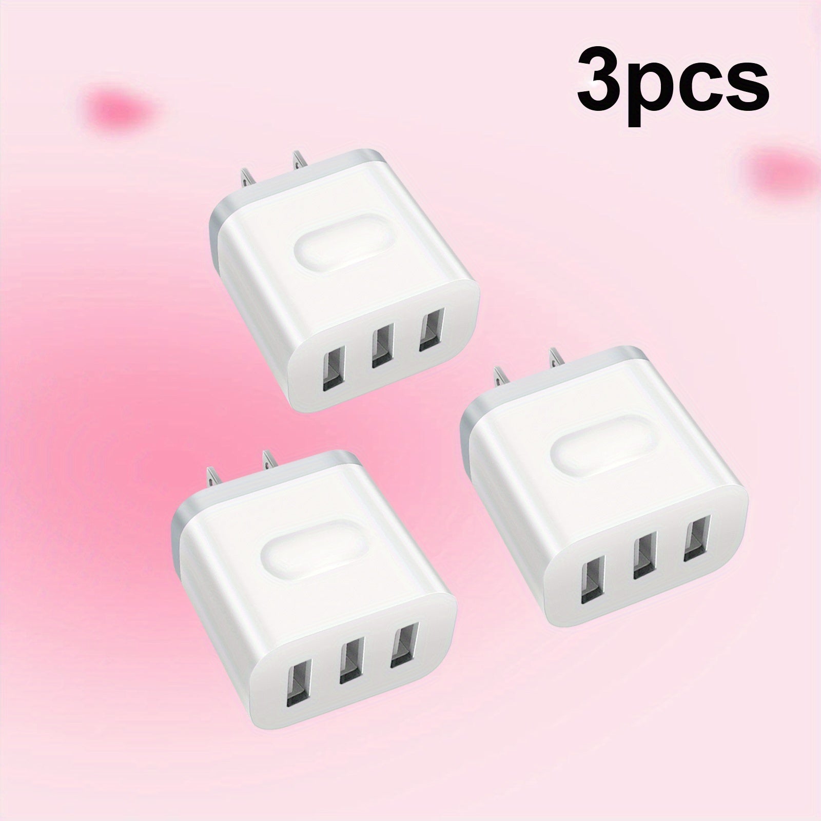 3-in-1 USB-C Fast Charger with Global Voltage 100-240V, Compact Cube Power Adapter with USB-PD 3.0, Global Plug Compatibility for iPhone 16/15/14 Pro Max/10/SE/X/XS/8 Plus/S22/S21/S20, Smartphones, Tablets, Smartwatches - Travel-Friendly Charging Station