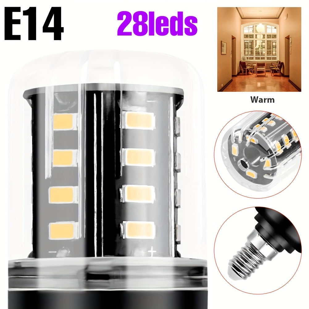 LED corn bulb E14 small screw base spotlight AC85-265V ceiling chandelier built-in bulb E27/E26 universal indoor bright eye-protection flicker-free candle light B22 home use 220V bedroom living room office study downlight 110V bathroom