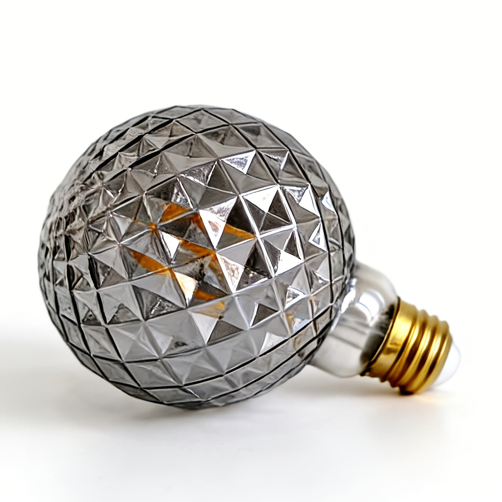 1 piece, vintage 4 watt 2700K warm white crystal LED bulb, 120V 4W Edison screw base E26, special decorative bulb, gray glass, crystal bulb