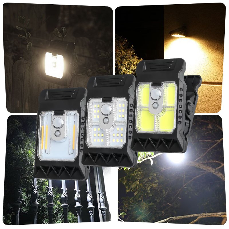 1 Rechargeable Solar Courtyard Street Light, Sensor Garden Light, Clip-On Design Multifunctional Fence Emergency Light, Bright LED Wall Light Perfect for Tree Branches, Balcony