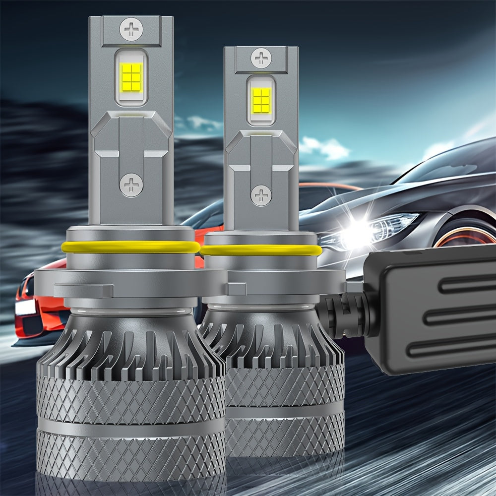 Automotive 2PCS LED Car Lights - H4/H7/H1/H11, 9005/9006/9012 - 29800LM, High/Low Beam, 6500K Cool White Light, Car Headlights, Fits All Cars, Ultra-High Cooling Fan, Plug-and-Play, No Battery