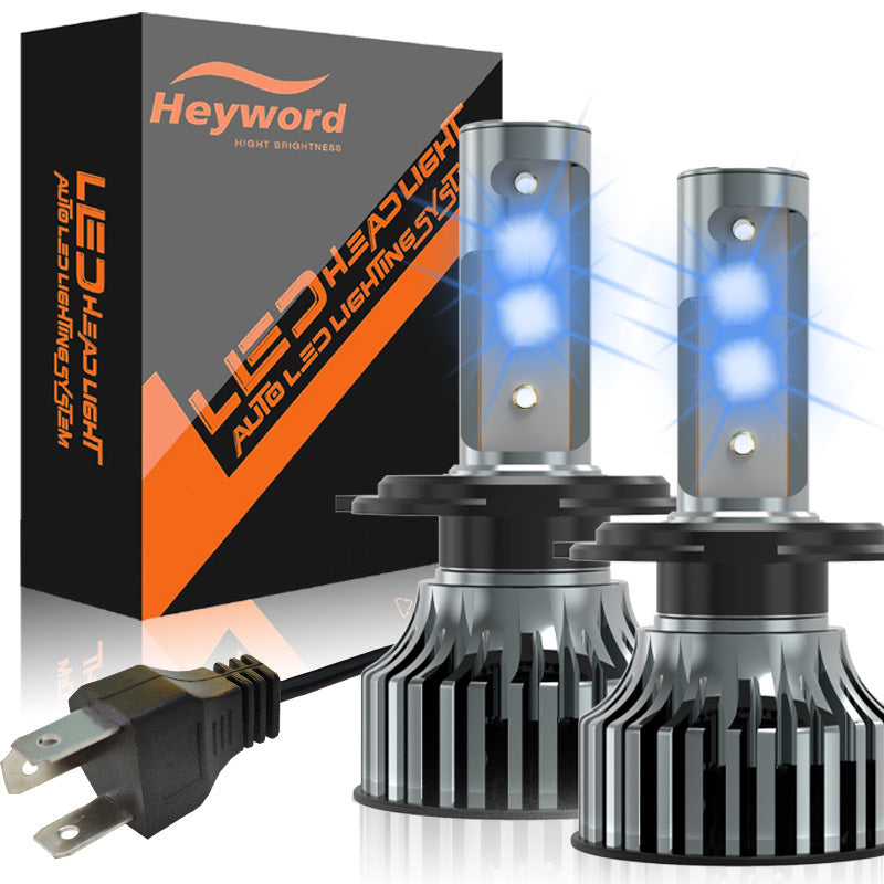 Heyword 2 Sets H7, H1, H3, H4, H8/H9/H11, 9005, 9006, 9012 LED Car Headlight Fog Light, Low Beam, High Beam, Color Temperatures: 4300K/Warm Light, 3000K/Yellow Light, 8000K/Blue Light, 25000K/Ice Blue, 6000K/White Light